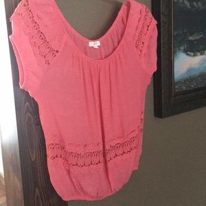 Coral Lacey Top